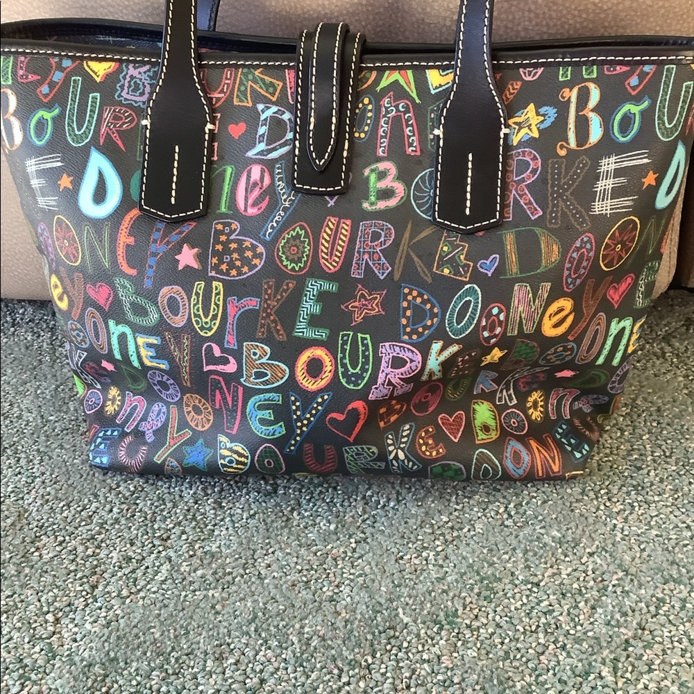 Dooney & Bourke black logo 3 compartment tote